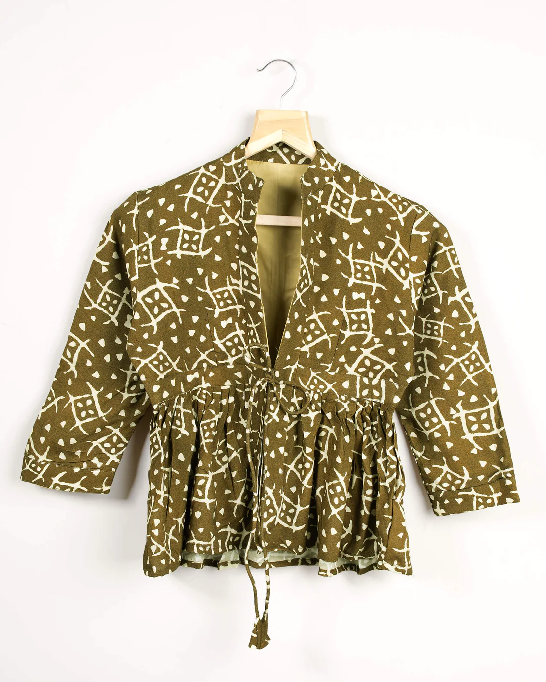 Green Colour Printed Jacket For Women's