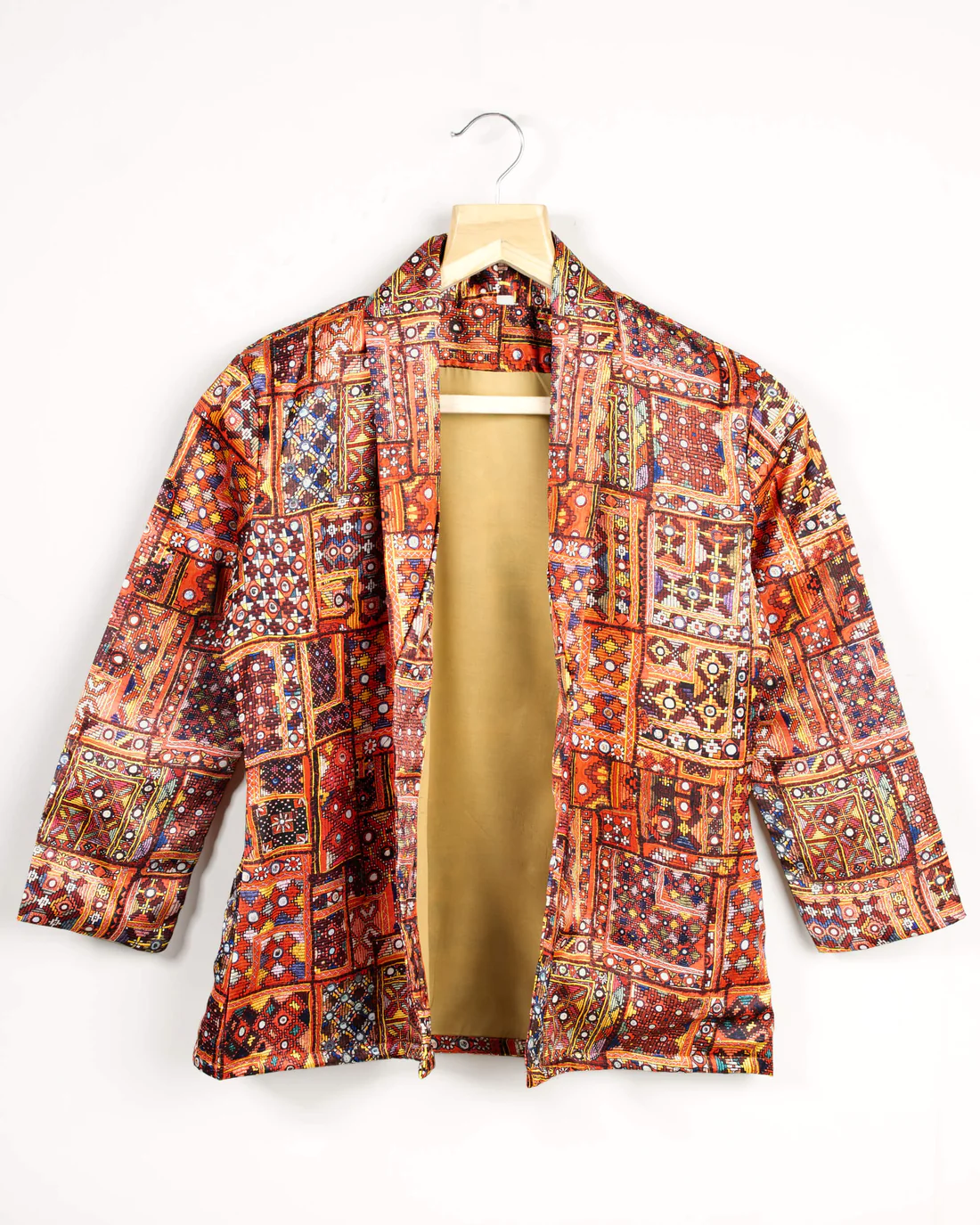 Maroon Colour Gamthi Print Jacket For Women's