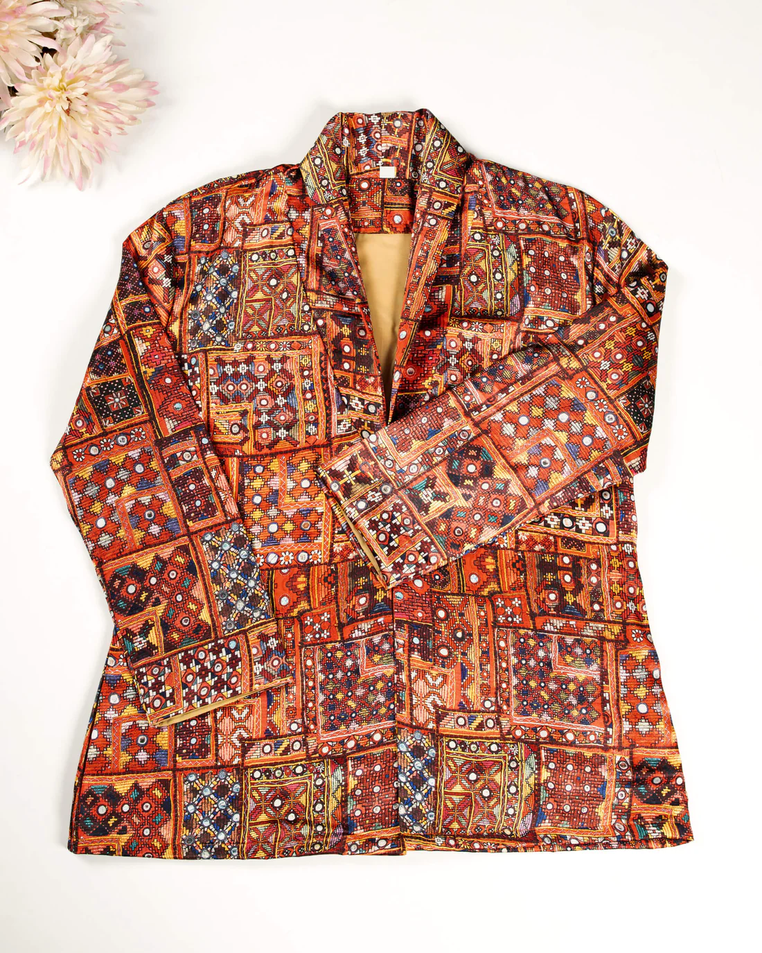 Maroon Colour Gamthi Print Jacket For Women's