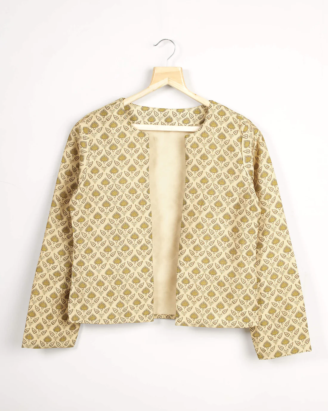 Cream Colour Viscose Printed Jacket For Women's