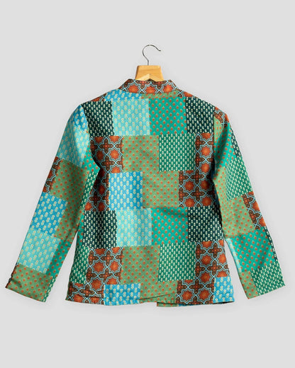 Olive Green Colour Printed Jacket For Women's