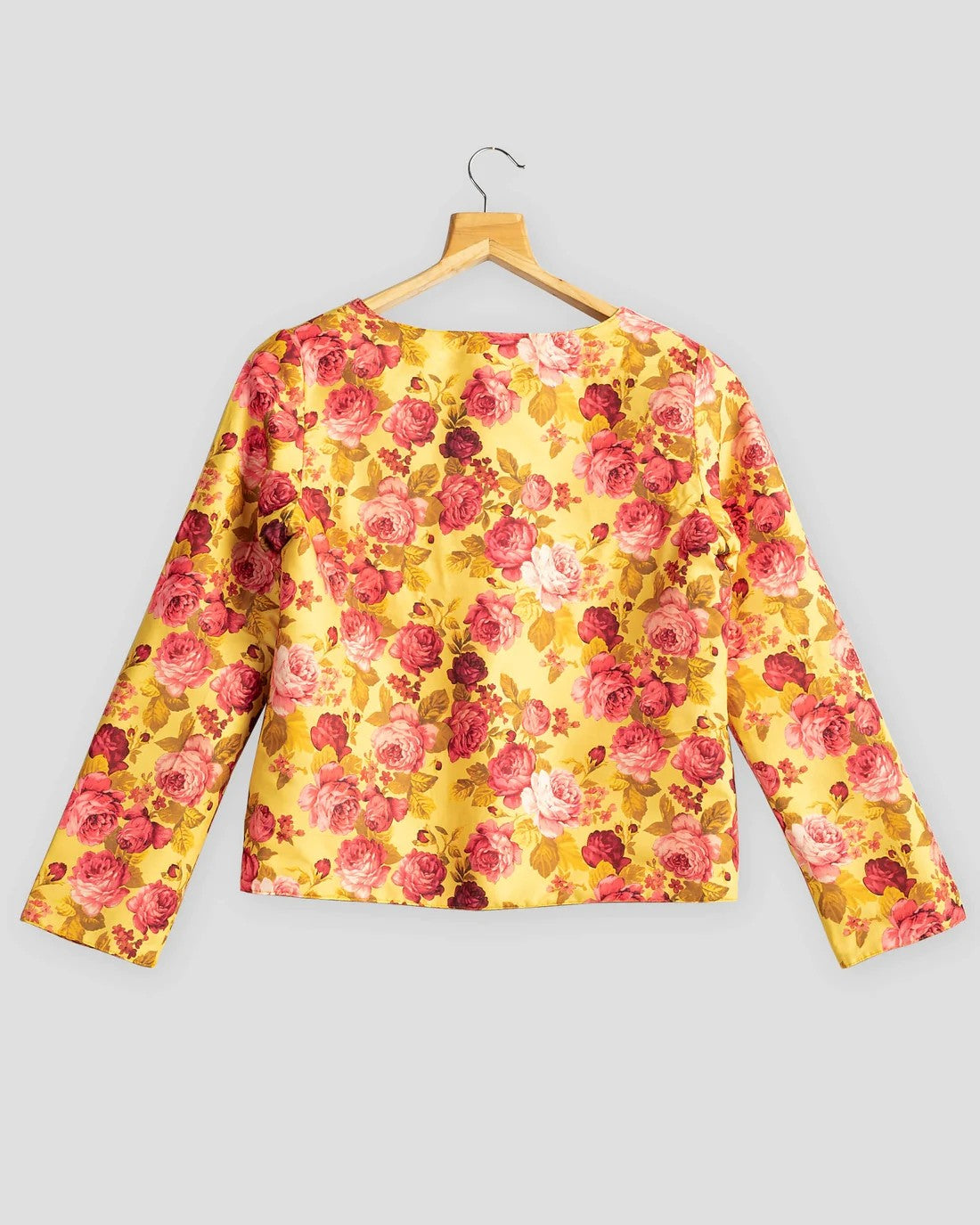 Orange Colour Stripes & Floral Printed Double Sided Wear Jacket For Women's