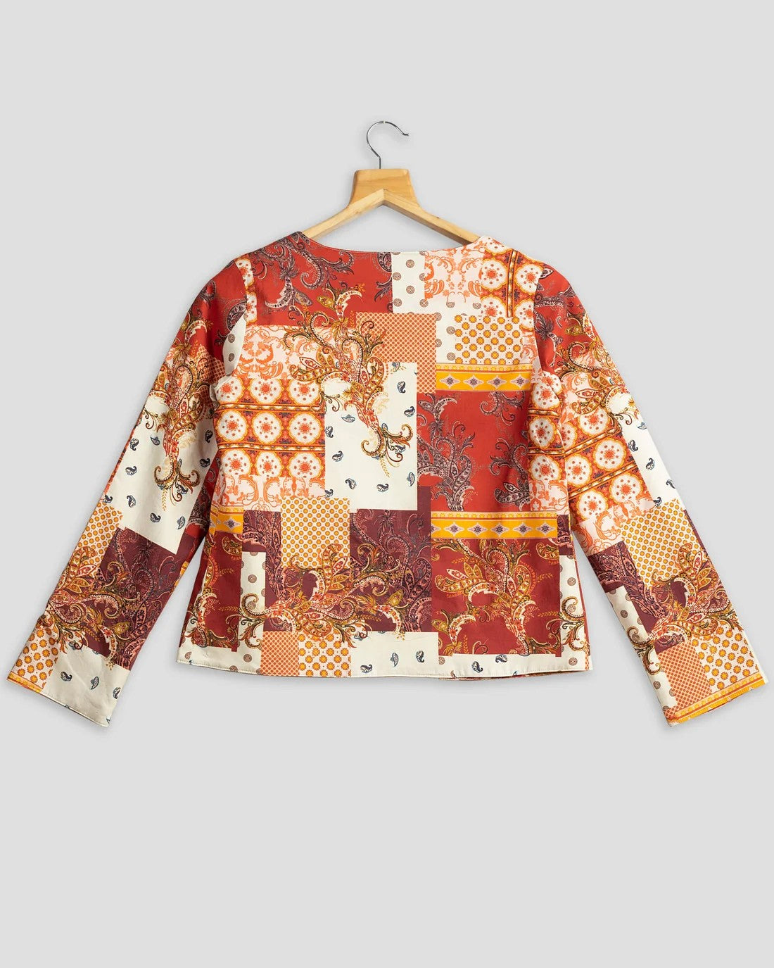 Yellow & Red Colour Floral Printed Double Sided Wear Jacket For Women's