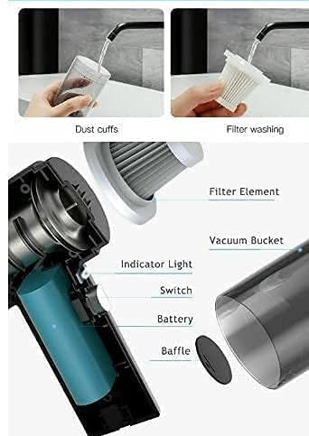 Wireless 2 in 1 Car Cleaner High Power Rechargeable Vacuum Cleaner