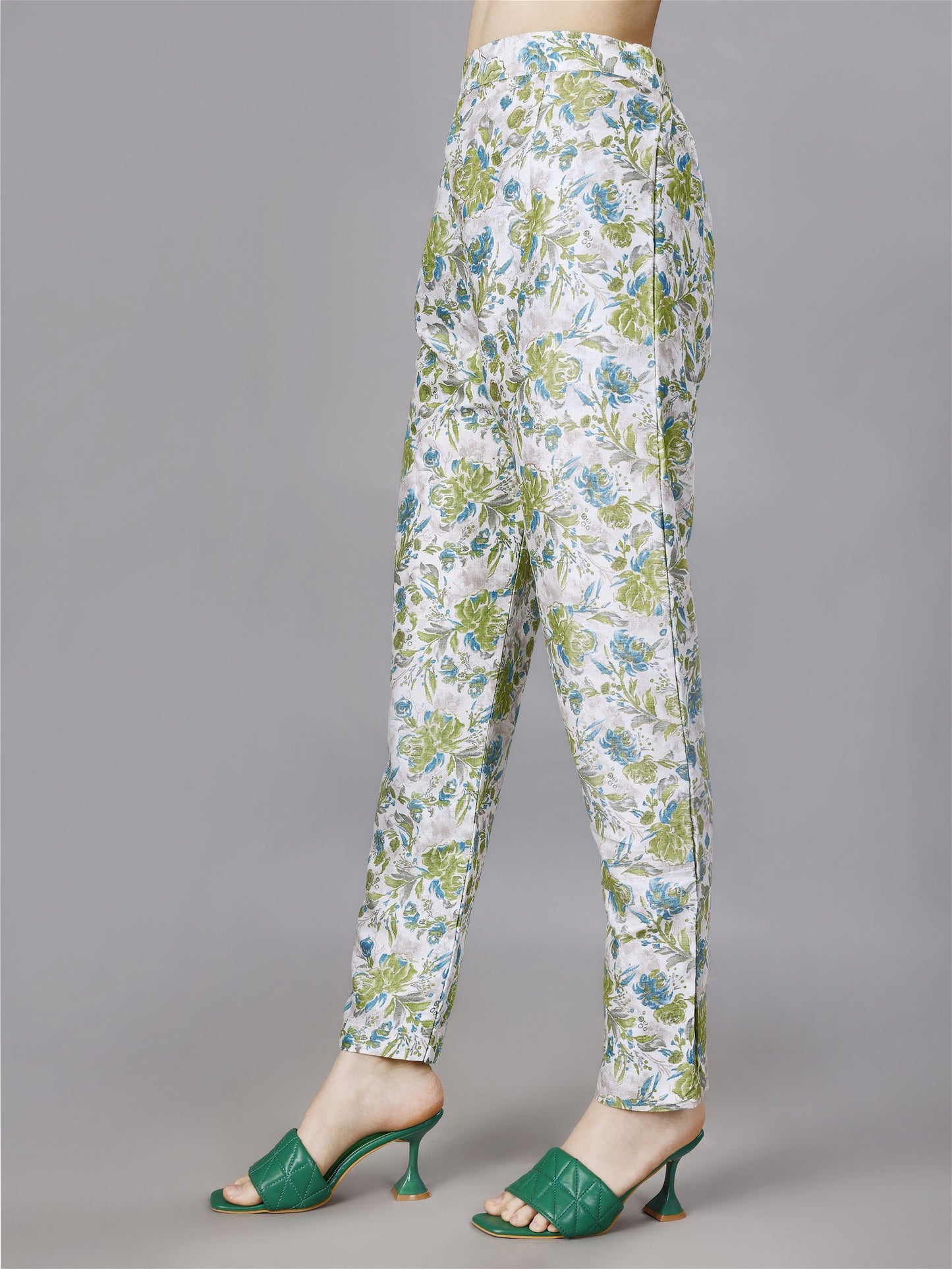 Printed Green2-Piece Shirt & Trousers Set