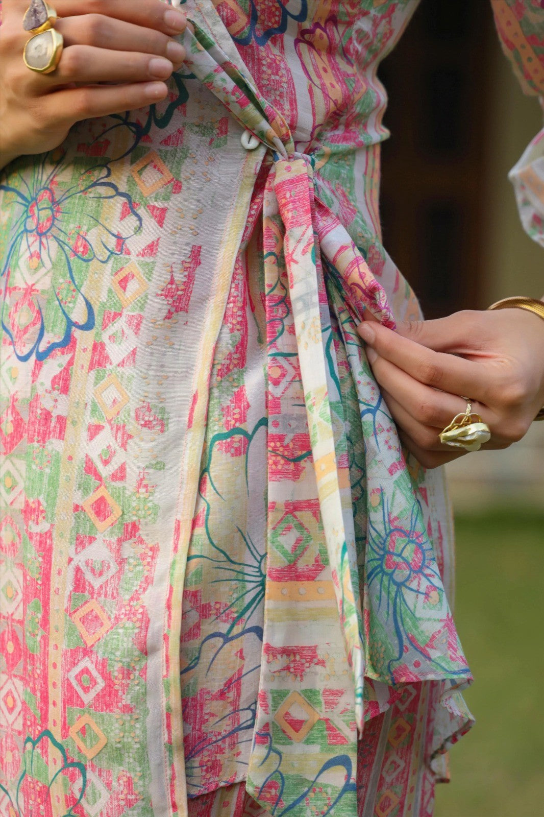 Pink Floral Digital Print Tunic With Pant