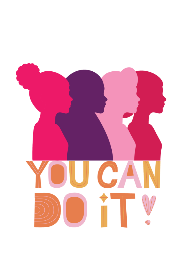 "You Can Do It'" Hooded Sweatshirt for Girls and Women