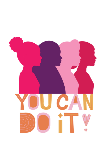 "You Can Do It'" Hooded Sweatshirt for Girls and Women