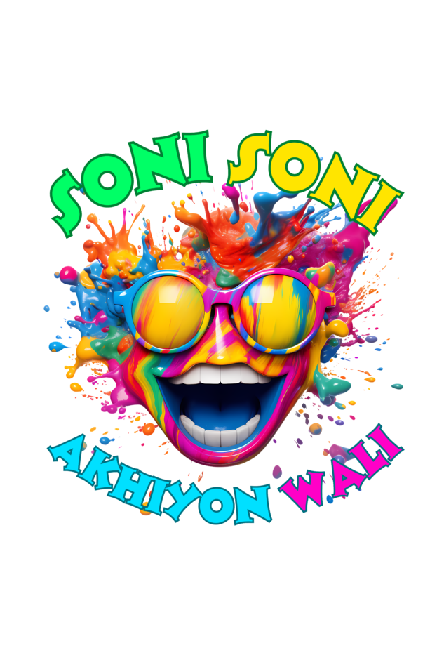 Color Burst Goggles: Soni Soni Ankhiyon Wali Holi Festival Tee