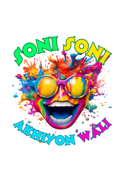 Color Burst Goggles: Soni Soni Ankhiyon Wali Holi Festival Tee