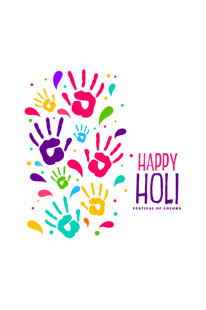 Happy Holi Handprints: Boys' Tee Celebrating Colorful Fun