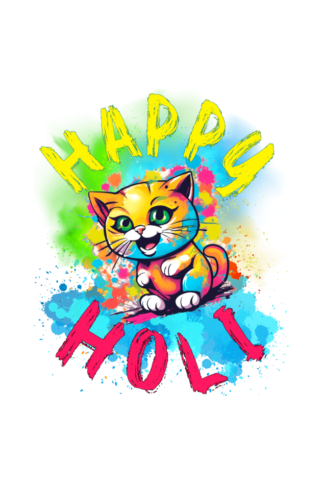 Happy Holi Cat: Boys' Kid Tee