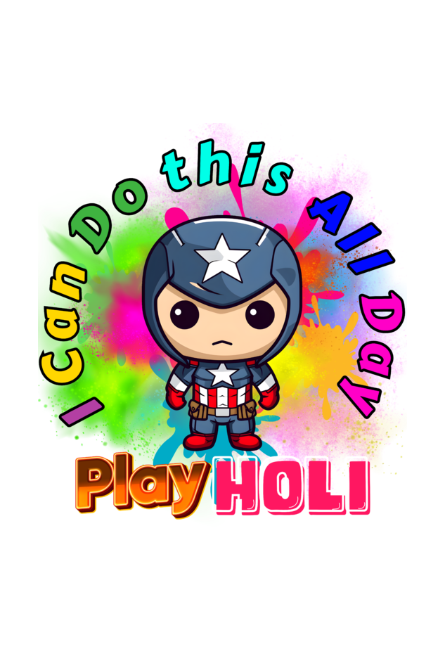 I Can Do This All Day: Play Holi" - Kid Captain Tee