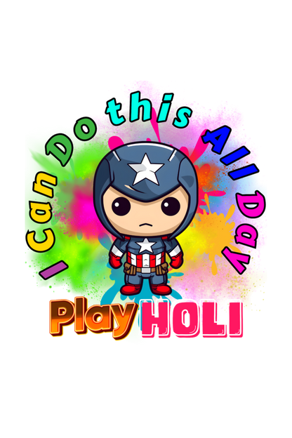 I Can Do This All Day: Play Holi" - Kid Captain Tee