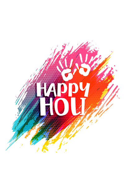 Happy Holi: Hand Stamps on Colorful Background Girls' Tee"