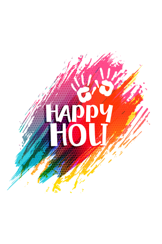 Happy Holi: Hand Stamps on Colorful Background Girls' Tee"