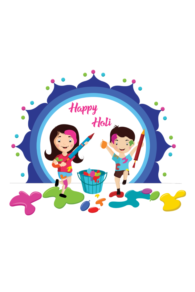 Happy Holi Halo: Boy-Girl Play Girls' Tee