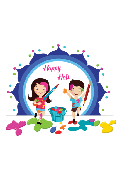 Happy Holi Halo: Boy-Girl Play Girls' Tee