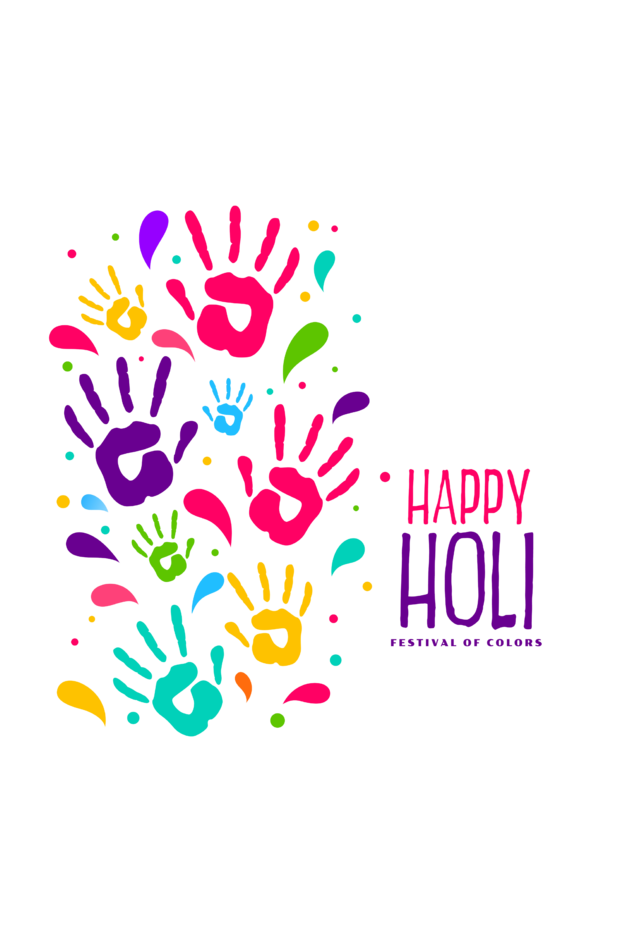 Happy Holi Hand Stamps: Girls' Tshirt