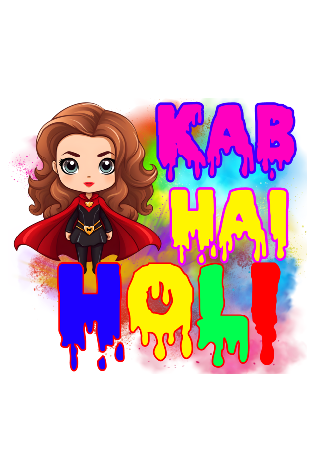 Kab Hain Holi: Cute Witch Girl's T-shirt