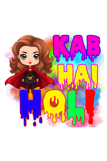 Kab Hain Holi: Cute Witch Girl's T-shirt