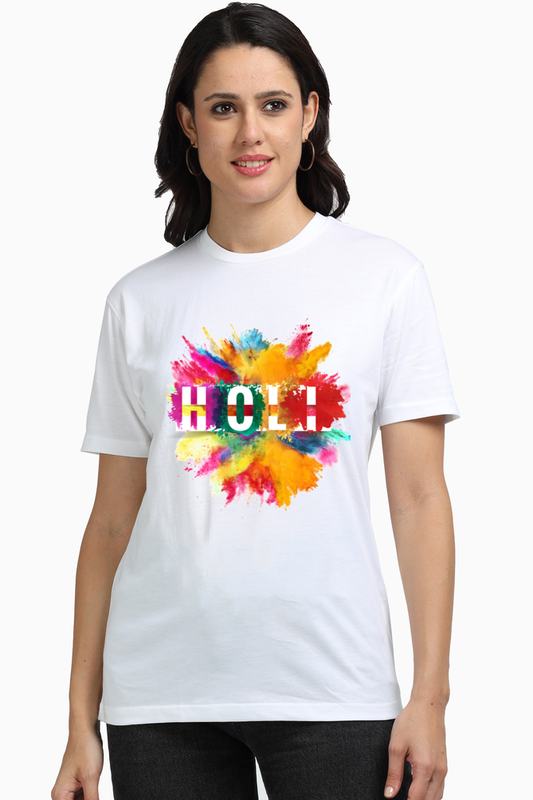 Joyful Holi Splash: Colorful Background Tee