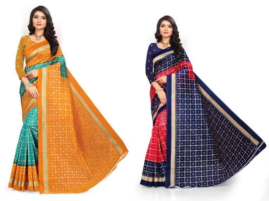 Delightful Mysore Silk Printed Combo Sarees (Pack of 2)